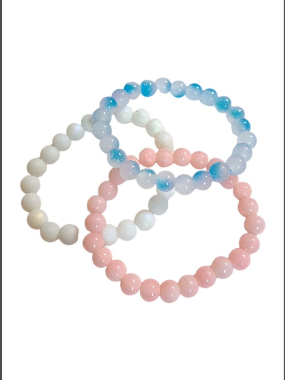Unisex Beaded Stretch Bracelets w/ Natural Stone Gemstones